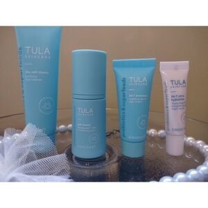Tula Set (7) Cleanser, Toner,‎ Moisturizer, And Hydrating Size. SAMPLE SIZE